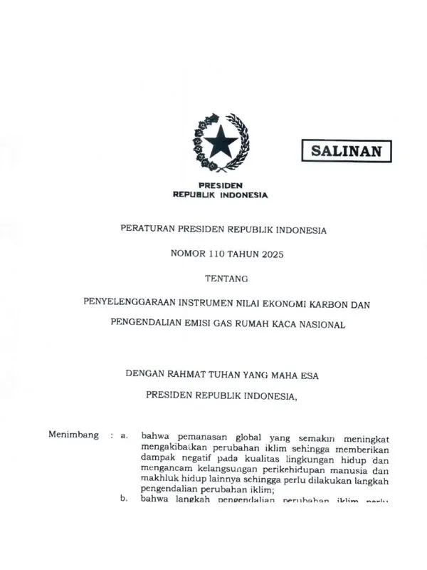 Dokumen Perpres 110 Tahun 2025 NEK