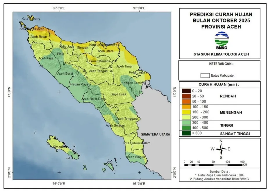 Prediksi Curah Hujan Oktober 2025