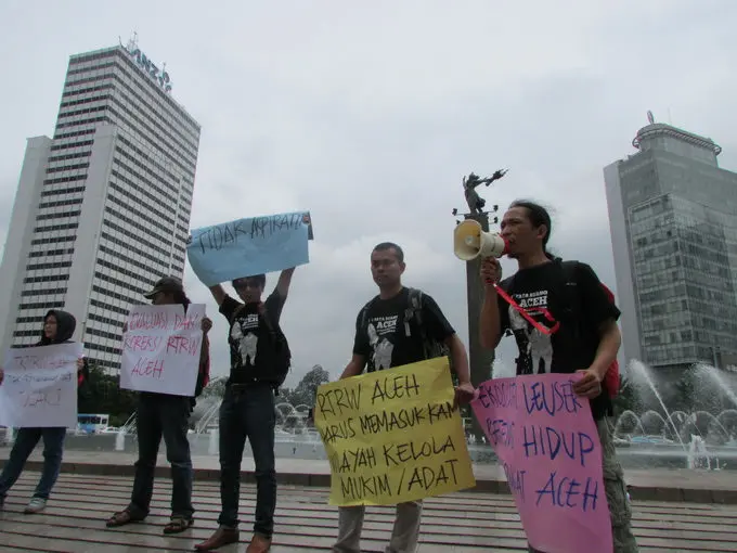 Demo RTRW Aceh di Bundaran HI Jakarta dengan isu Kawasan Ekosistem Leuser